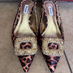 Dune London Centrepiece Leopard Rhinestone  Heels SZ 9(US).  39(EU)  Orig. $155